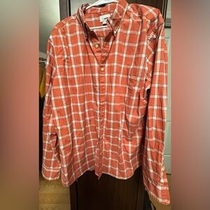 Sonoma Orange and White Casual Button Down Shirt